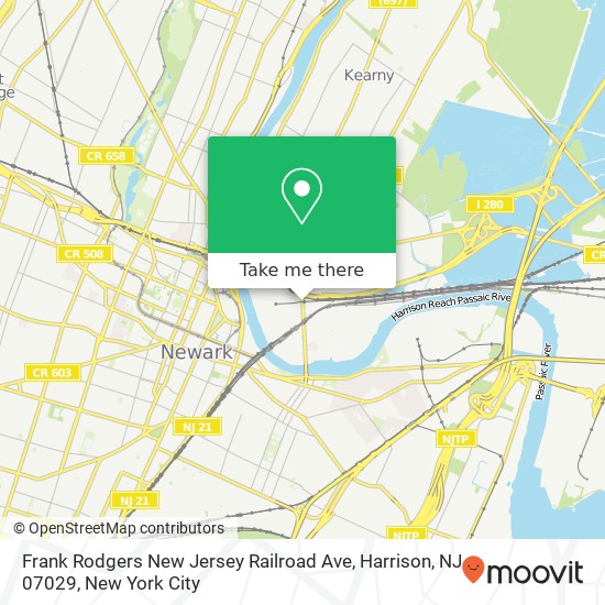 Mapa de Frank Rodgers New Jersey Railroad Ave, Harrison, NJ 07029