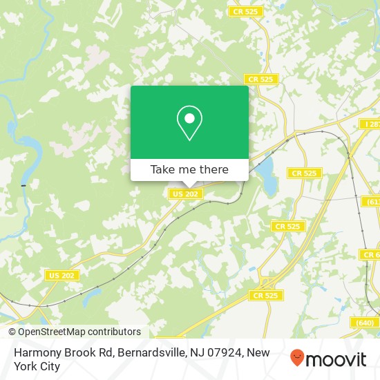 Mapa de Harmony Brook Rd, Bernardsville, NJ 07924