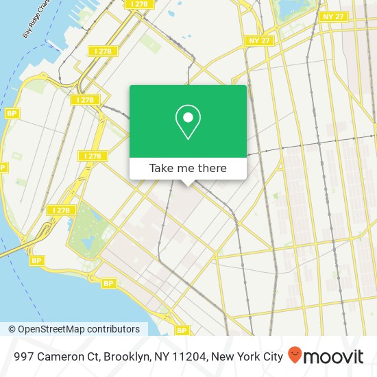 Mapa de 997 Cameron Ct, Brooklyn, NY 11204