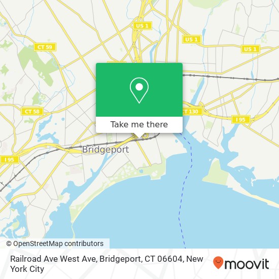 Railroad Ave West Ave, Bridgeport, CT 06604 map