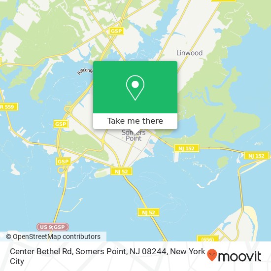 Mapa de Center Bethel Rd, Somers Point, NJ 08244