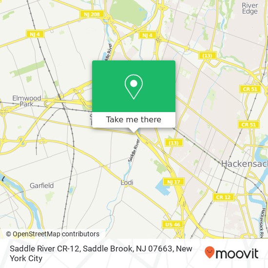 Saddle River CR-12, Saddle Brook, NJ 07663 map