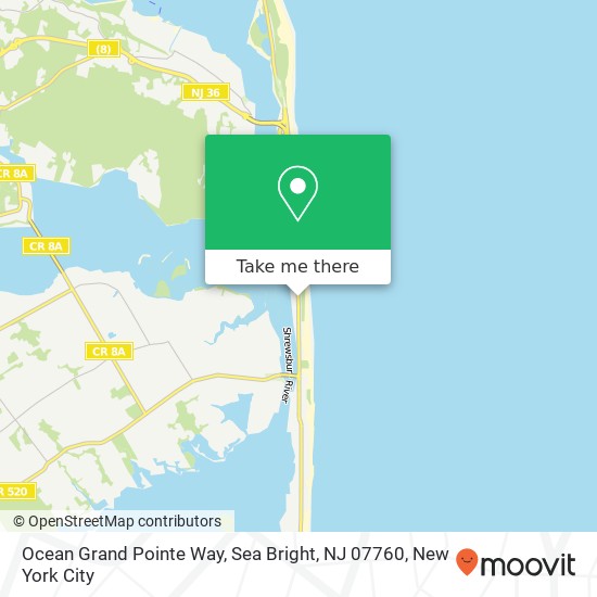 Mapa de Ocean Grand Pointe Way, Sea Bright, NJ 07760