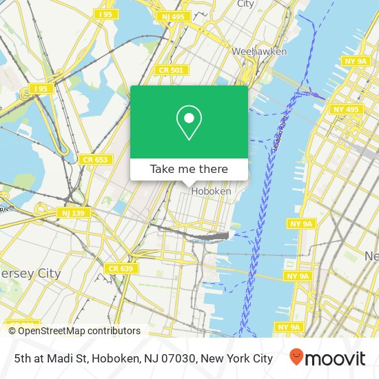 Mapa de 5th at Madi St, Hoboken, NJ 07030