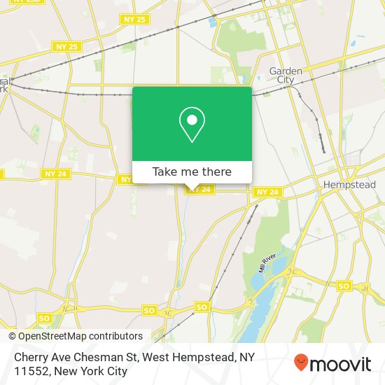 Mapa de Cherry Ave Chesman St, West Hempstead, NY 11552