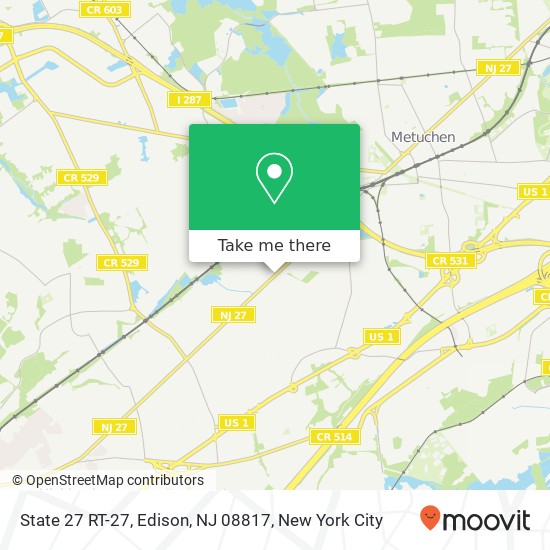 Mapa de State 27 RT-27, Edison, NJ 08817