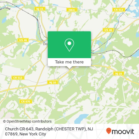 Church CR-643, Randolph (CHESTER TWP), NJ 07869 map