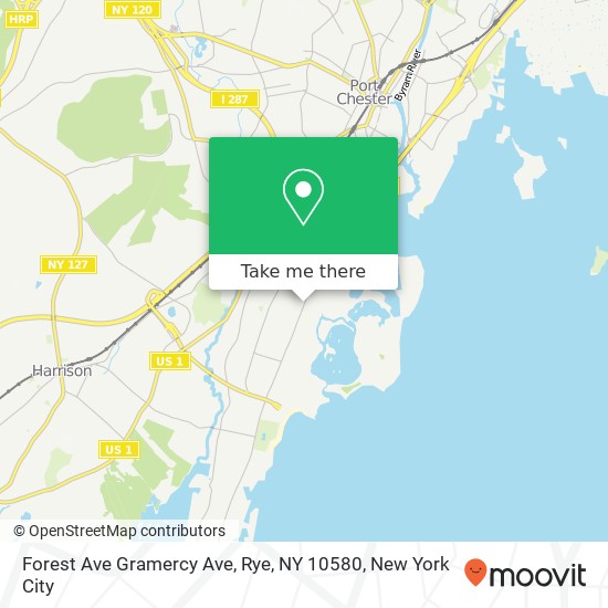 Mapa de Forest Ave Gramercy Ave, Rye, NY 10580