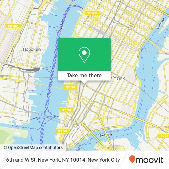 Mapa de 6th and W St, New York, NY 10014