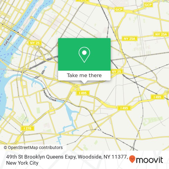 Mapa de 49th St Brooklyn Queens Expy, Woodside, NY 11377