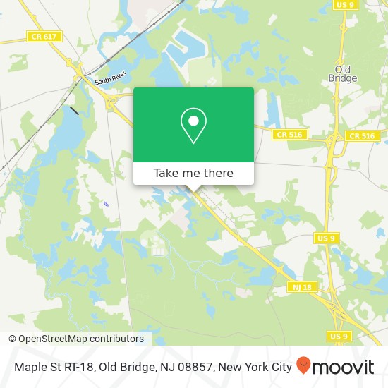 Mapa de Maple St RT-18, Old Bridge, NJ 08857