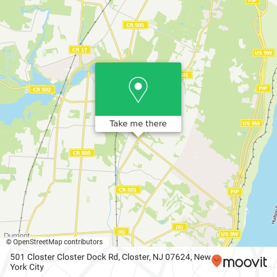 Mapa de 501 Closter Closter Dock Rd, Closter, NJ 07624