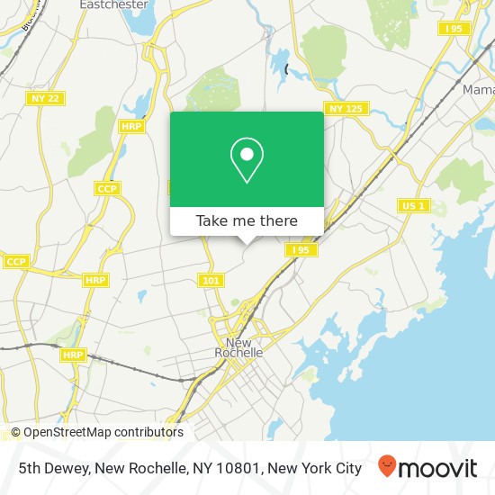 Mapa de 5th Dewey, New Rochelle, NY 10801