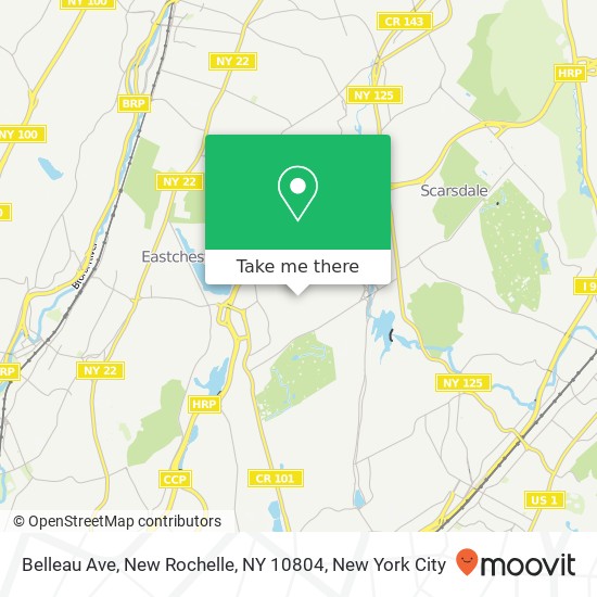 Mapa de Belleau Ave, New Rochelle, NY 10804