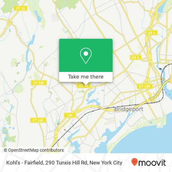 Kohl's - Fairfield, 290 Tunxis Hill Rd map