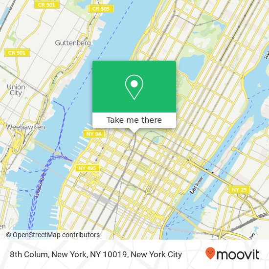 Mapa de 8th Colum, New York, NY 10019