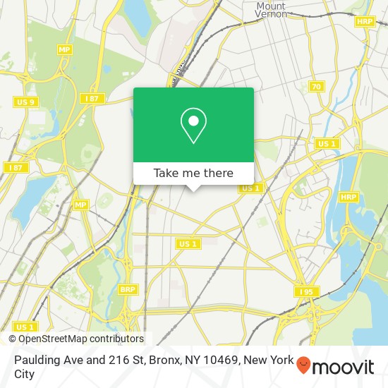 Paulding Ave and 216 St, Bronx, NY 10469 map