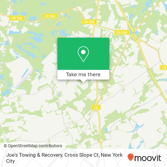 Mapa de Joe's Towing & Recovery, Cross Slope Ct