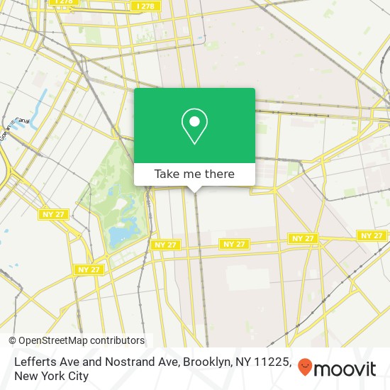 Lefferts Ave and Nostrand Ave, Brooklyn, NY 11225 map