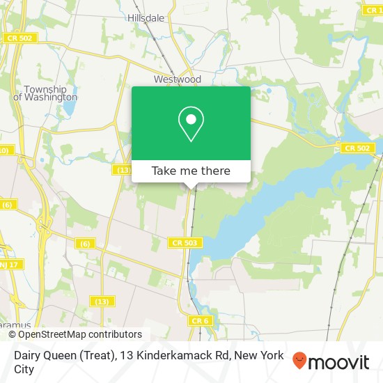 Mapa de Dairy Queen (Treat), 13 Kinderkamack Rd