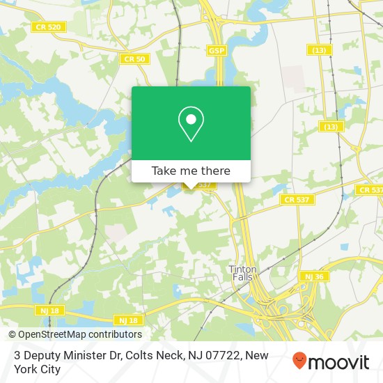Mapa de 3 Deputy Minister Dr, Colts Neck, NJ 07722