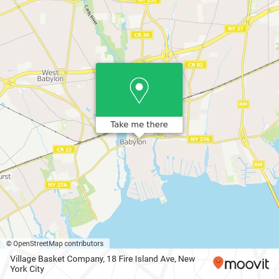 Mapa de Village Basket Company, 18 Fire Island Ave