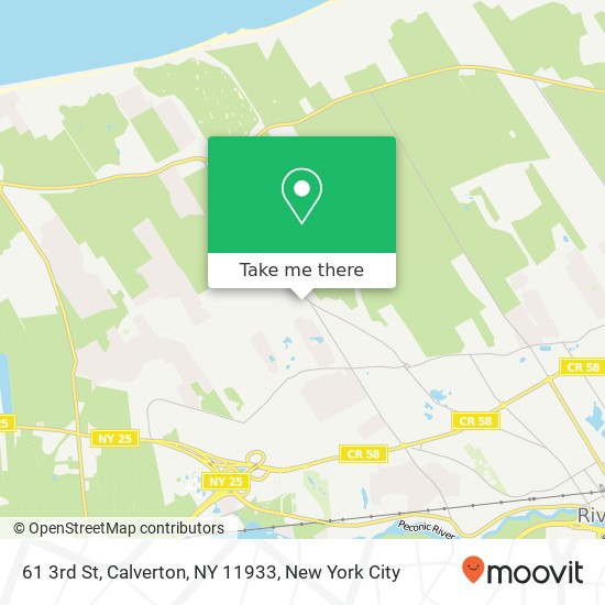Mapa de 61 3rd St, Calverton, NY 11933