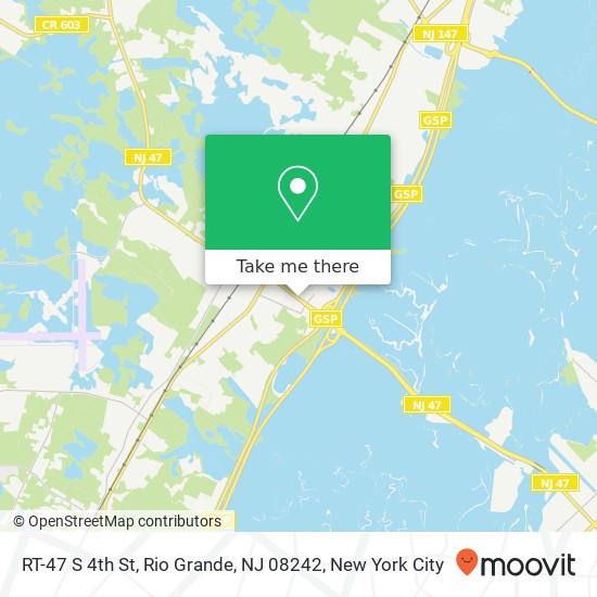 Mapa de RT-47 S 4th St, Rio Grande, NJ 08242