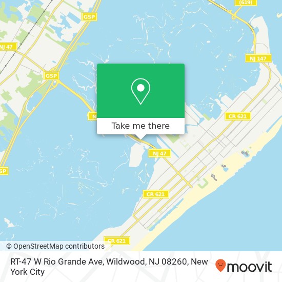 Mapa de RT-47 W Rio Grande Ave, Wildwood, NJ 08260