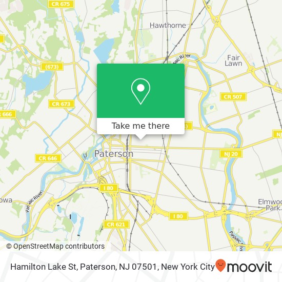 Mapa de Hamilton Lake St, Paterson, NJ 07501