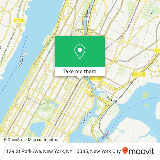 129 St Park Ave, New York, NY 10035 map