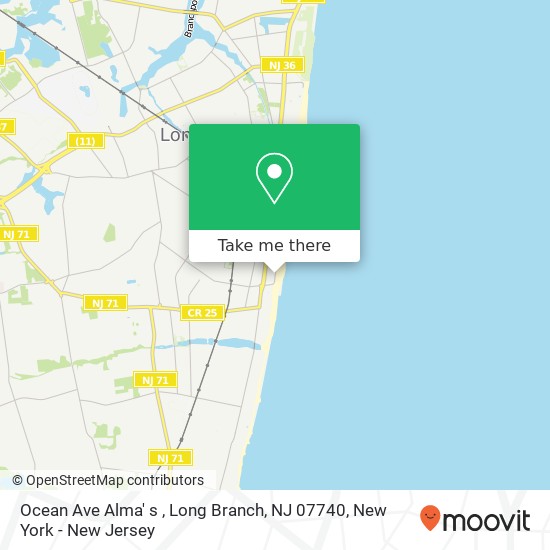 Ocean Ave Alma' s , Long Branch, NJ 07740 map