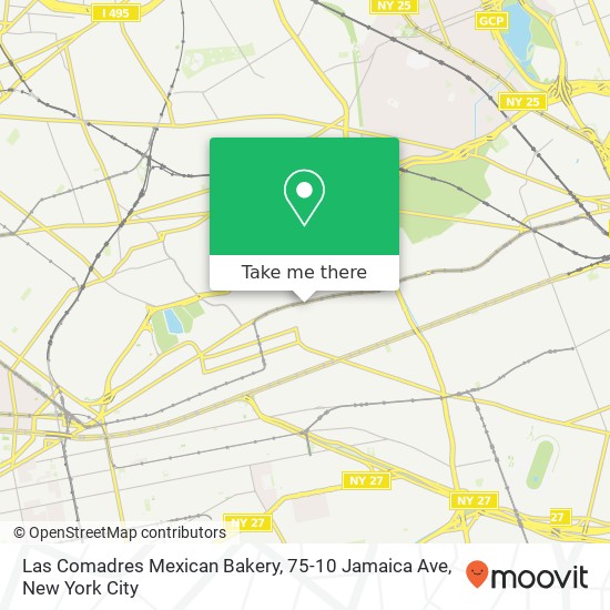 Mapa de Las Comadres Mexican Bakery, 75-10 Jamaica Ave