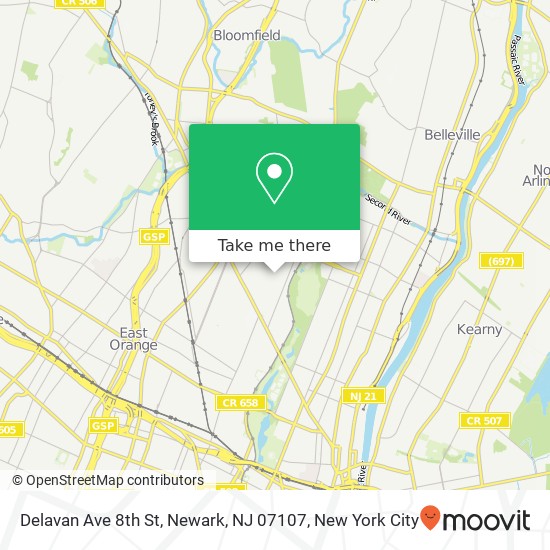 Delavan Ave 8th St, Newark, NJ 07107 map