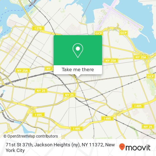 Mapa de 71st St 37th, Jackson Heights (ny), NY 11372