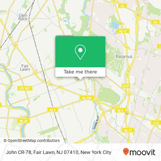 Mapa de John CR-78, Fair Lawn, NJ 07410