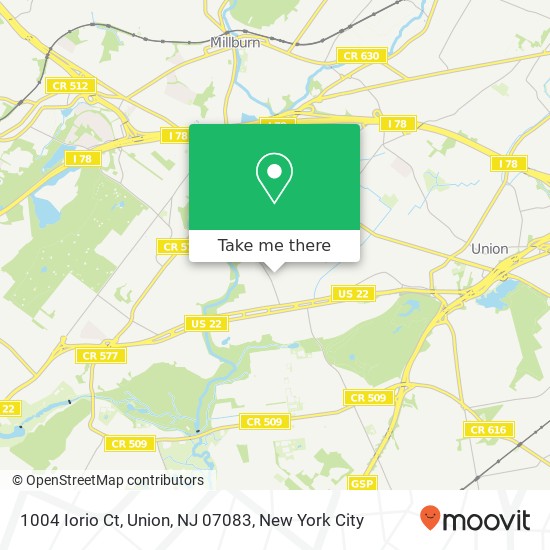 Mapa de 1004 Iorio Ct, Union, NJ 07083