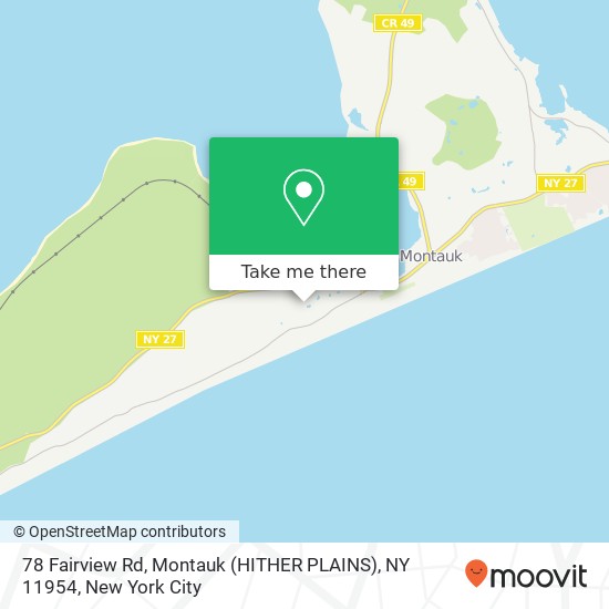 Mapa de 78 Fairview Rd, Montauk (HITHER PLAINS), NY 11954