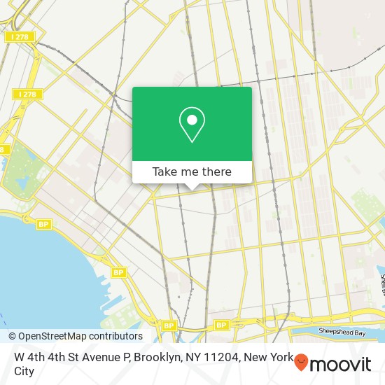 Mapa de W 4th 4th St Avenue P, Brooklyn, NY 11204