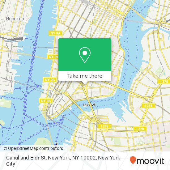Canal and Eldr St, New York, NY 10002 map