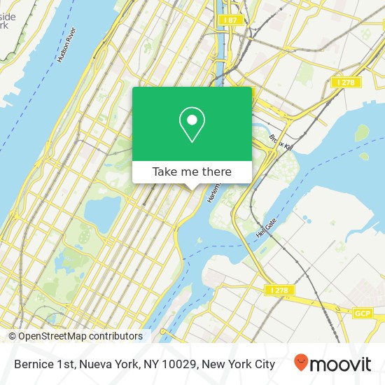 Mapa de Bernice 1st, Nueva York, NY 10029