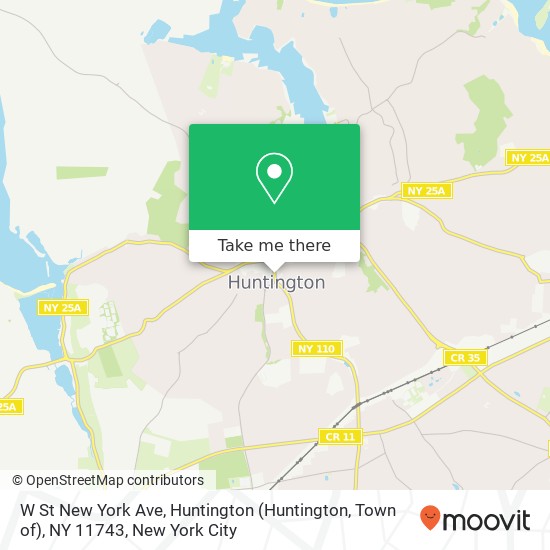 Mapa de W St New York Ave, Huntington (Huntington, Town of), NY 11743