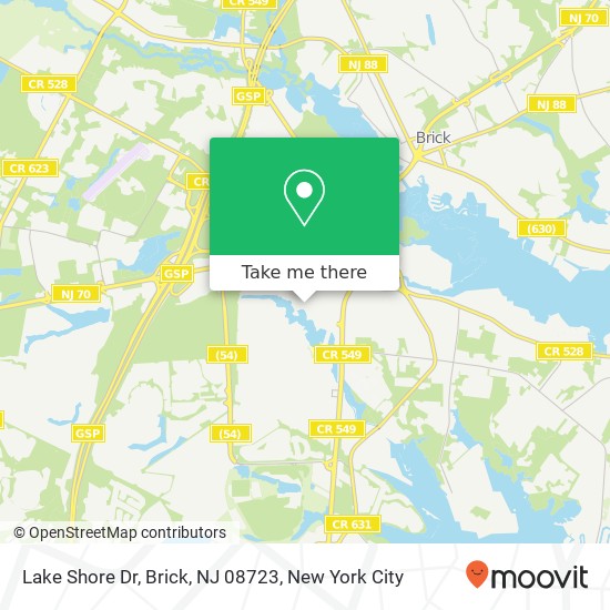 Mapa de Lake Shore Dr, Brick, NJ 08723