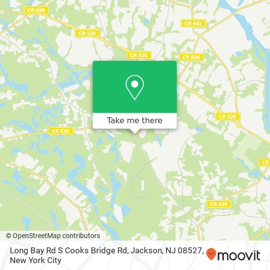 Mapa de Long Bay Rd S Cooks Bridge Rd, Jackson, NJ 08527