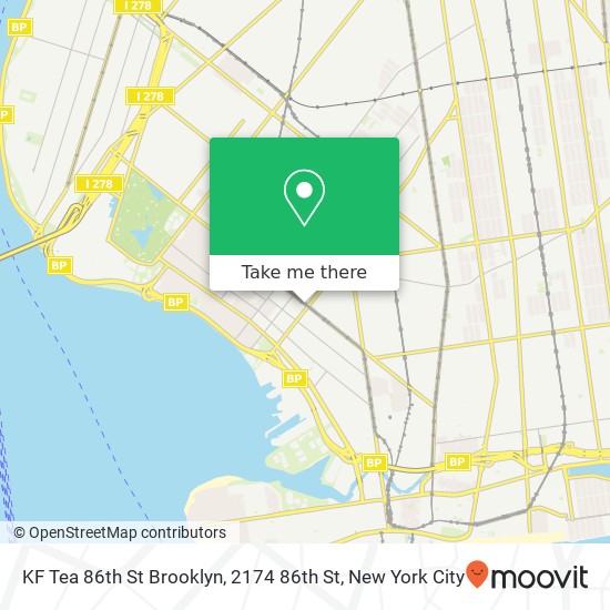 Mapa de KF Tea 86th St Brooklyn, 2174 86th St