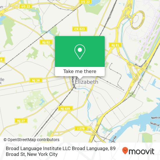 Mapa de Broad Language Institute LLC Broad Language, 89 Broad St