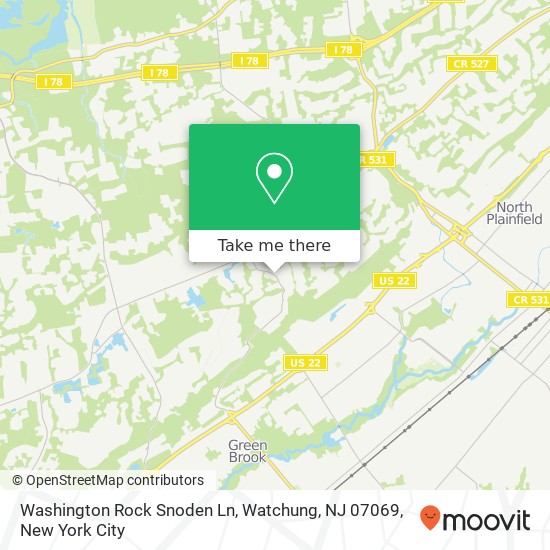 Washington Rock Snoden Ln, Watchung, NJ 07069 map