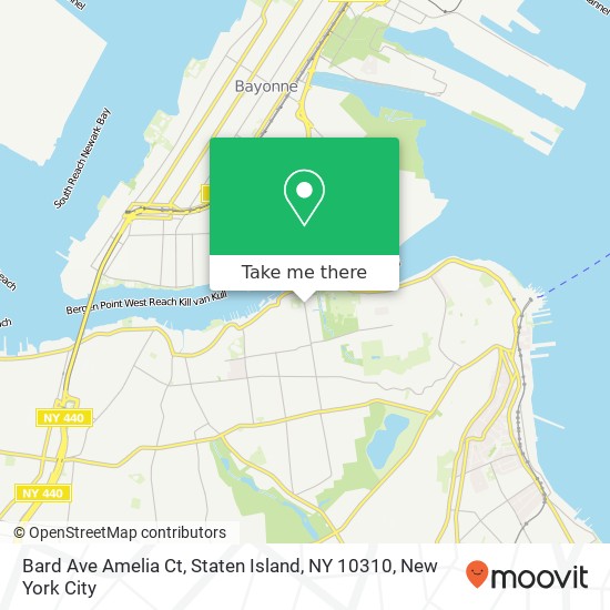 Mapa de Bard Ave Amelia Ct, Staten Island, NY 10310