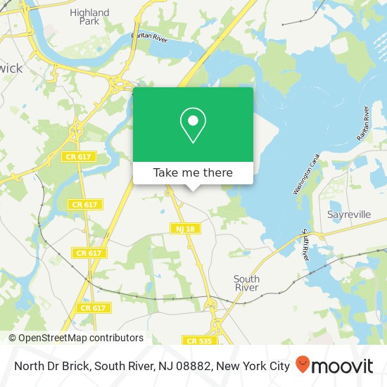 Mapa de North Dr Brick, South River, NJ 08882