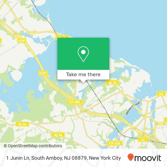 Mapa de 1 Junin Ln, South Amboy, NJ 08879